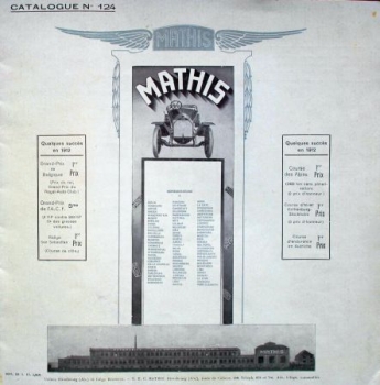 Mathis Automobiles Modelprogram 1913 Carbrochure  (0631)